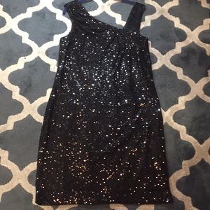 Calvin Klein 18W Black sequin sheath dress